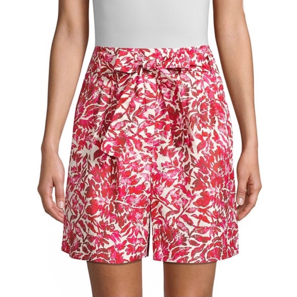 NEW WEEKEND MAX MARA FLORAL PRINT HIGH-WAISTED BERMUDA SHORTS - Picture 1 of 10